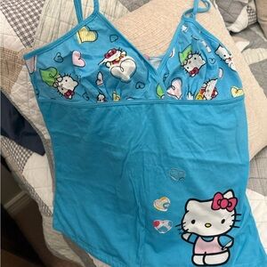 Hello Kitty Turquoise Top with matching capri drawstring sleep pants